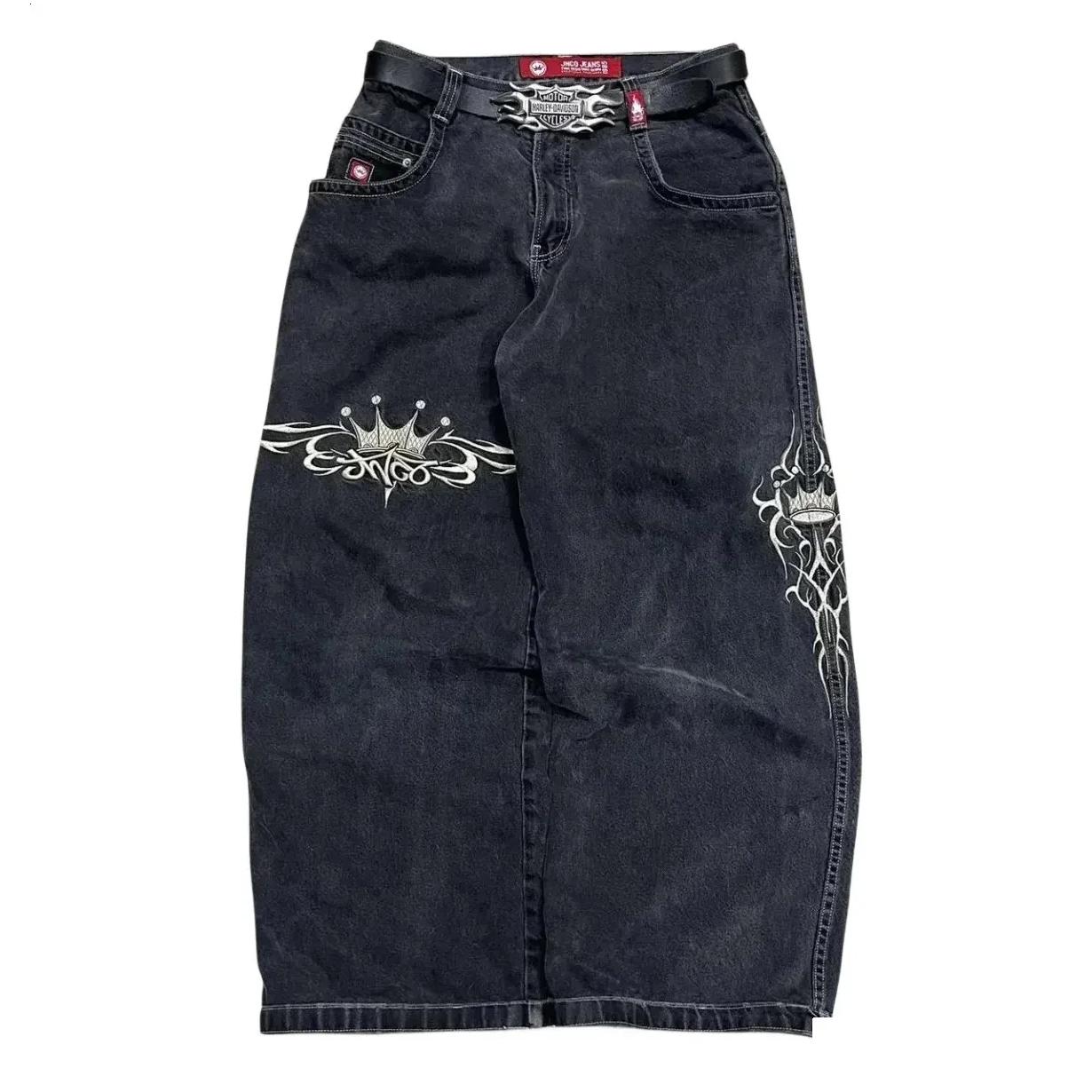 Men'S Jeans Y2K Mens Leaf Booties American Street Retro Embroidery Loose Casual High Waist Wide Leg Washed Pants 240722 Drop Delivery Otgzi - view 8