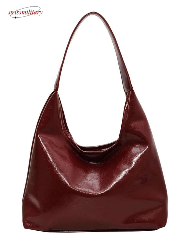 Large Capacity Red Bag For Women 2024 New Retro Texture Single Shoulder Tote Bags Fashion Versatile Casual Ladies Handbags swissmilitary