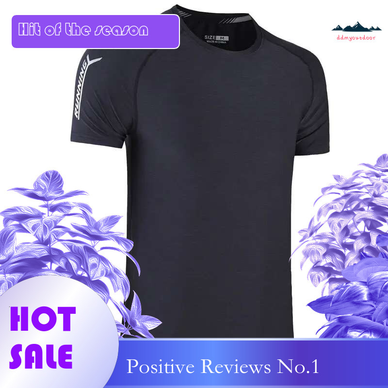 Ddmyoutdoor China Domestic Men T Shirt Quick Drying Breathable Gym Bodybuilding Short Sleeves Fashion Training Casual Reflective Print Mesh Tee