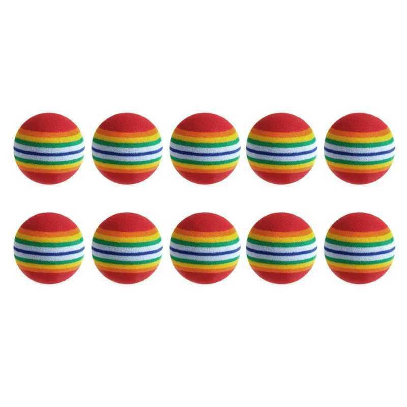 10 pieces of colored cat toy balls Interactive cat toys Chewing rocker scratches Natural foam ball training pet supplies Y250412