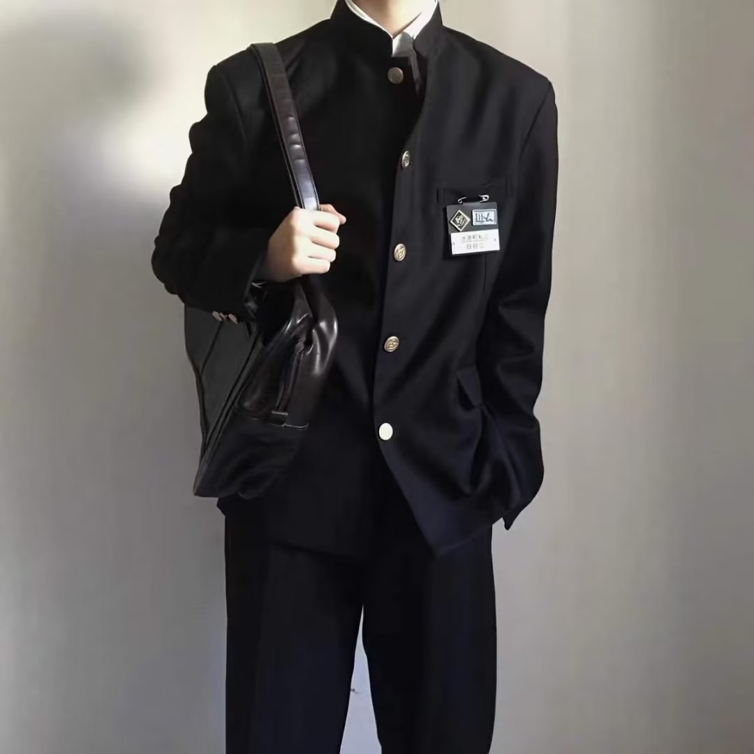 D31Elegant Stand Collar Suit Jacket with Traditional Japanese Design for Educational Wear
