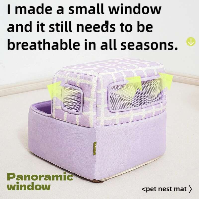 Cozy Semi-Enclosed Cat Bed Durable Comfortable and Perfect for Your Feline Safe Haven