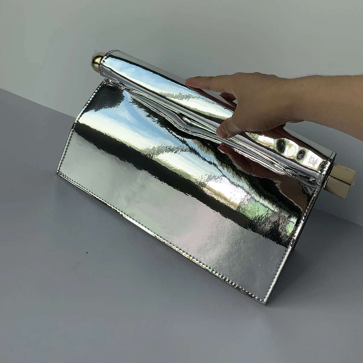 Sheepskin 2025 Niche Design Folded Genuine Leather Ins Fashion Evening Clutch High Quality Women's Shoulder Crossbody Bag
