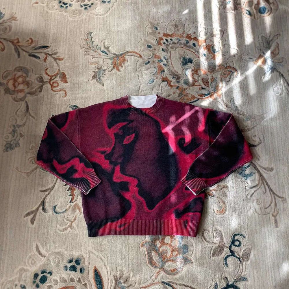 Personalized Graffiti Street American Cool Trendy People Like Loose Round Neck Heavy duty Knitted Sweaters in Autumn and Winter