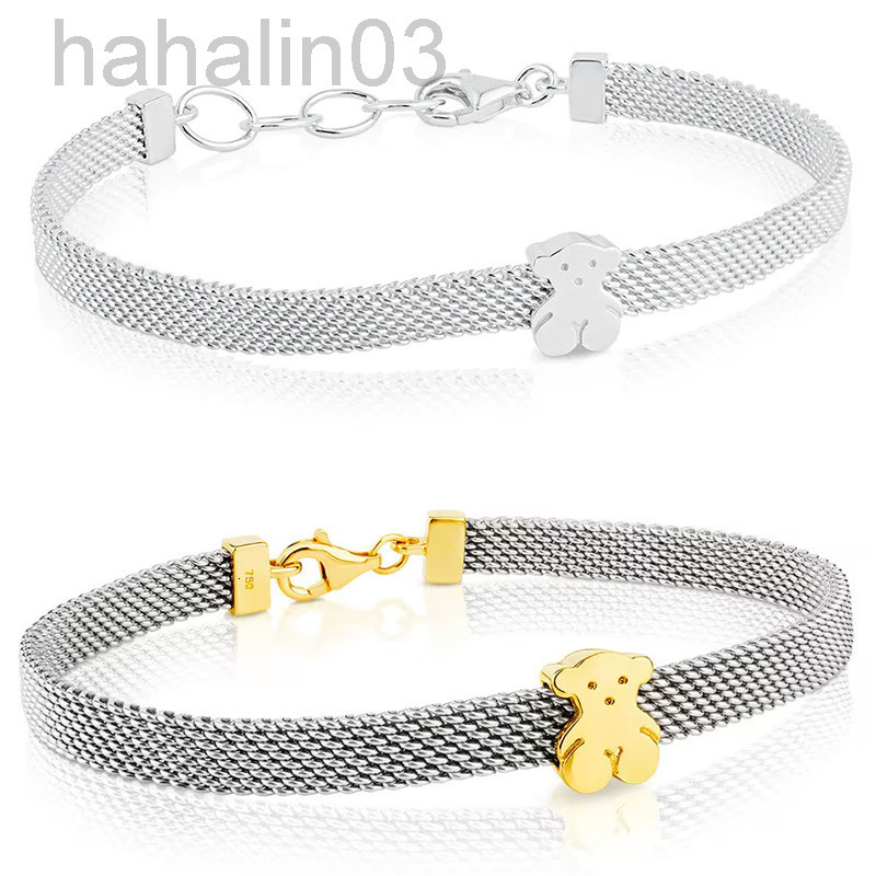 Desginer touss jewelry Xiong Jia S925 Sterling Silver Bracelet for Girls Exquisite and High-end Versatile Flat Chain Watch Chain Accessories