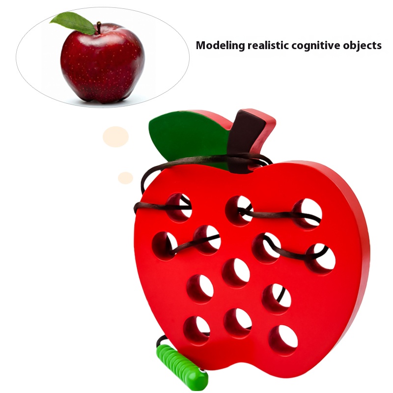 Toddler Early Learning Apple Threading Toys Puzzle Puzzle Puzzle Tiling and Fileing Toys Games