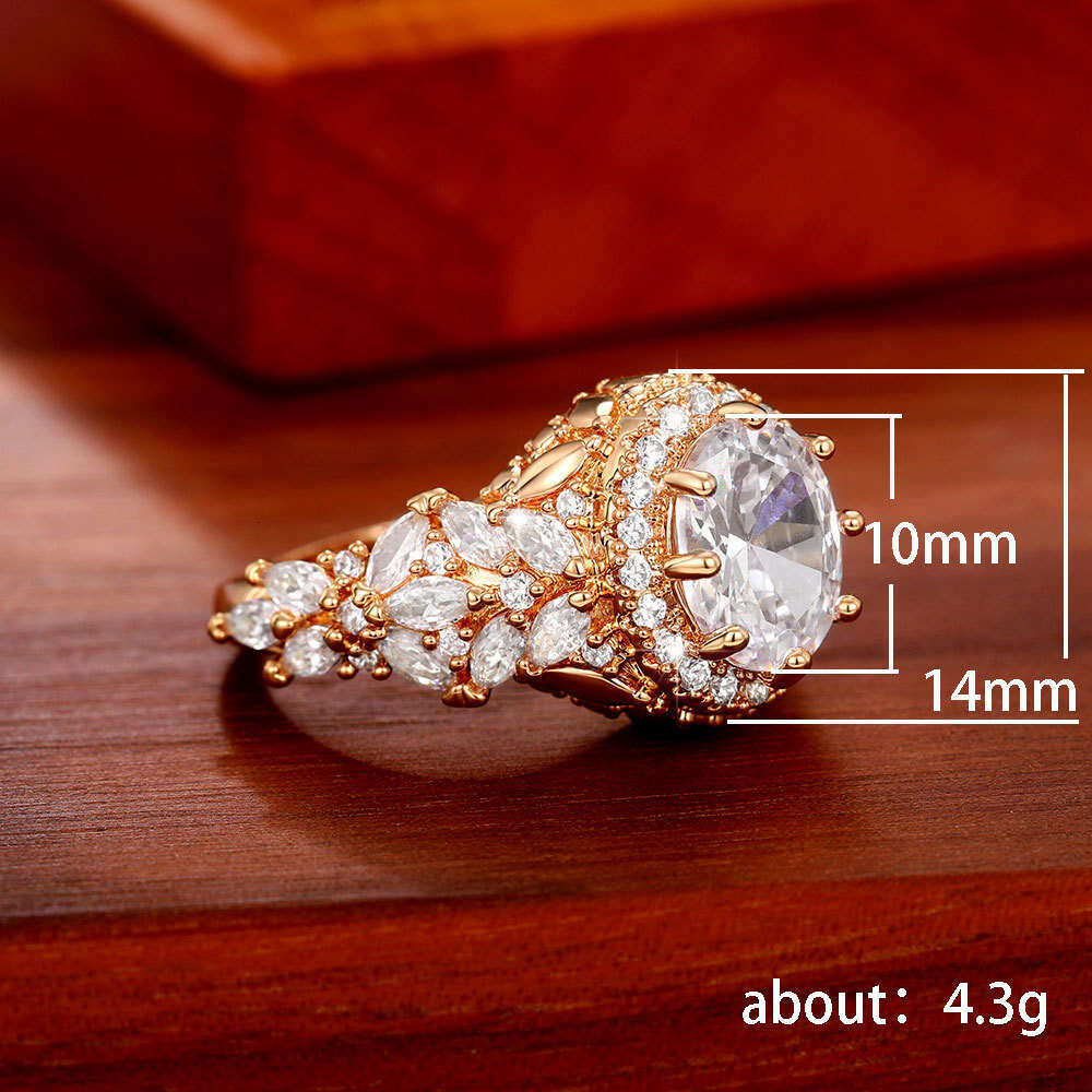 Luxurious Zircon Women's Full Diamond Micro Inlaid Wedding Ring