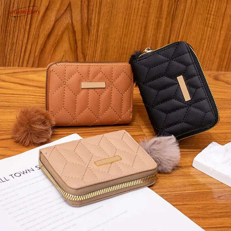 Women Short Wallets PU Female Small Purses Leather Card Holder Woman Zipper Wallet Coin Purse Money Bag swissmilitary