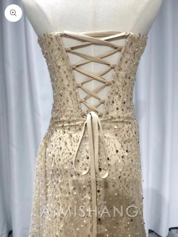 Ebi Aso Prom Mermaid High Slit Crystals African Evening Guest Dress Asoebi Party Gown GG ebi