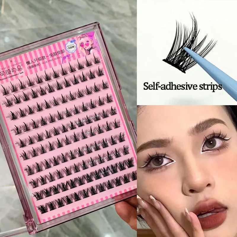 Noglue Eyelashes Lazy False Eyelashes Self Adhesive Lash Natural Cluster Lashes Glue-free Fake Eyelashes Individual Eye LashesXJ250116