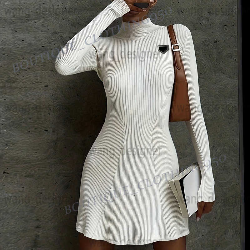 Casual Dress designers Dress Women New autumn/winter slimming long sleeved knitted dress for women solid color tight fitting sexy hip hugging skirt