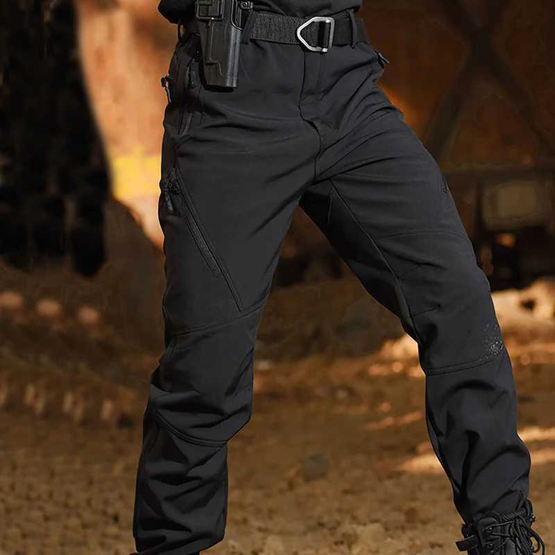 Winter Fleece Mens Pants Thick Cargo Pants Tactical Trousers Camouflage Warm Waterproof Pants Male Casual Camouflage New M250116