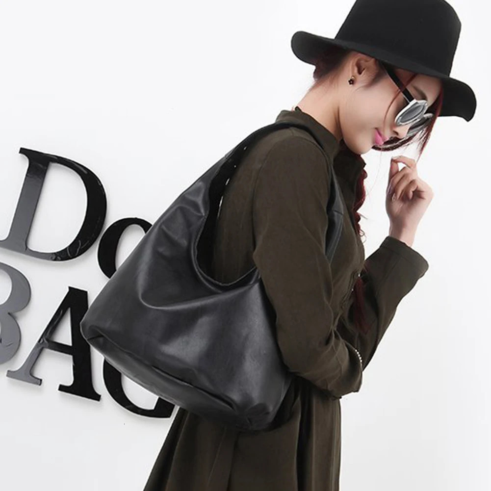 Women Leather Hobo Bag Versatile Large Tote Handbag Casual Satchel Bag Soft Shoulder Bag Girl Stylish Purse 250113