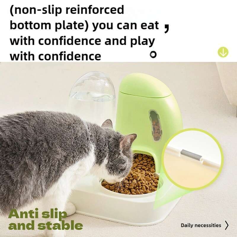 Automatic Pet Food and Water Dispenser with Flowing Design for Cats and Dogs No Electricity Needed
