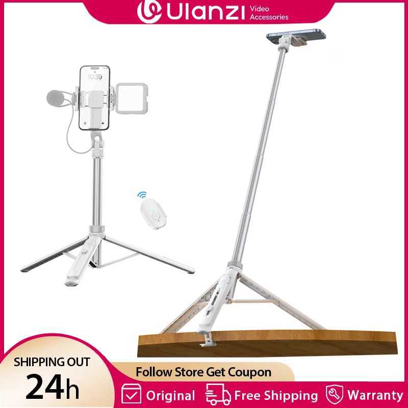 Ulanzi TT88 1.44M Overhead Selfie Stick Vlog Tripod for Phone Magnetic Clamp Wireless Remote Extension Tripod for Live-streaming Z250116