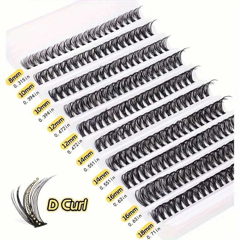 Lash Clusters D Curl Individual Lashes Extensions 8-16mm Clusters Eyelashes Extensions DIY Wispy Individual Cluster Eye LashesXJ250116