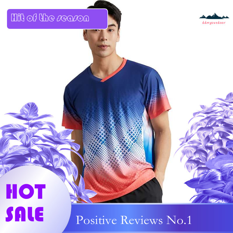 Ddmyoutdoor China Domestic Training Badminton Shirts D Table Tennis Men Ping Pong Workout Short Sleeves Breathable Game Running Exercise Gym Fashion T