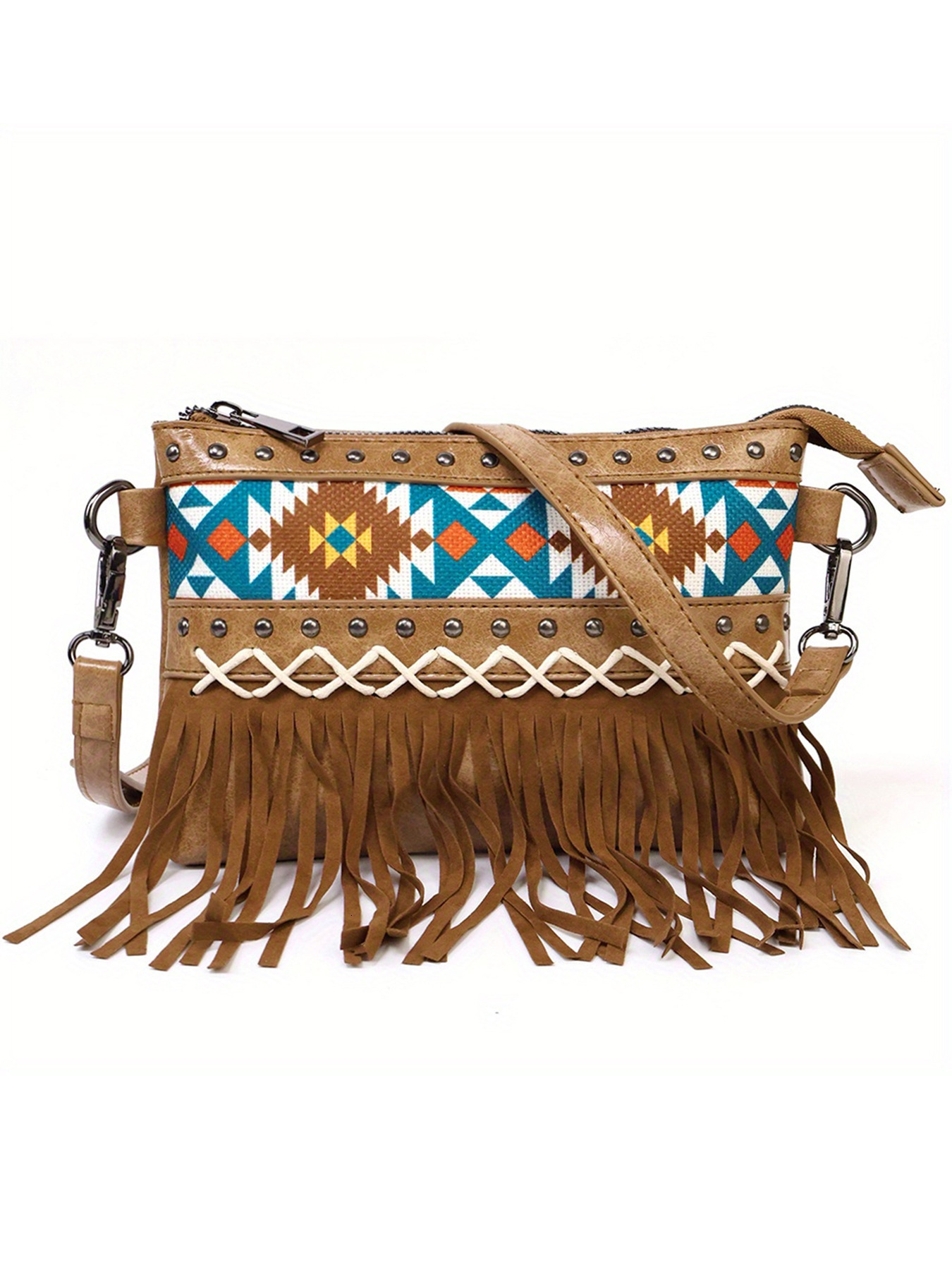 New Designer Printed Canvas Bag Tassel Trendy Western Style Crossbody Bag Bohemian Bag Casual Bag Beach Bag Travel Bag