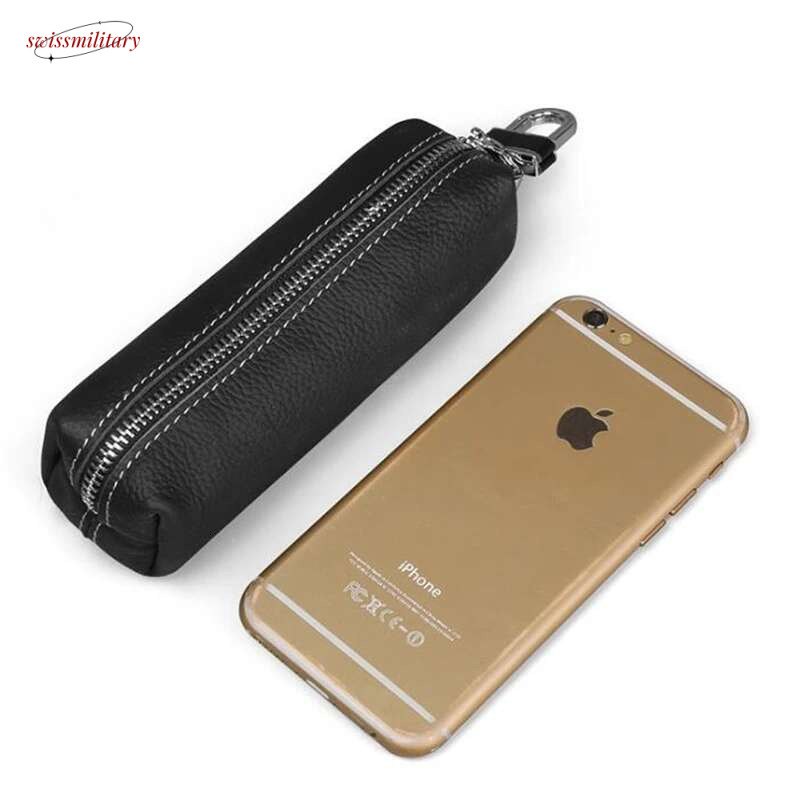 Genuine Cow Leather Men Key Bag Small Business Kay Case Women Housekeepers Wholesale purse keychain wallet swissmilitary