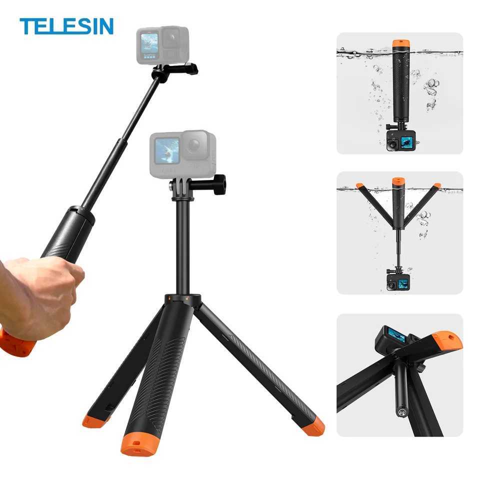 TELESIN Floating Selfie Stick with Tripod for Hero13 12 11 DJI OSMO Action Insta360 Lightweight Waterproof Mount for Vlog Z250116