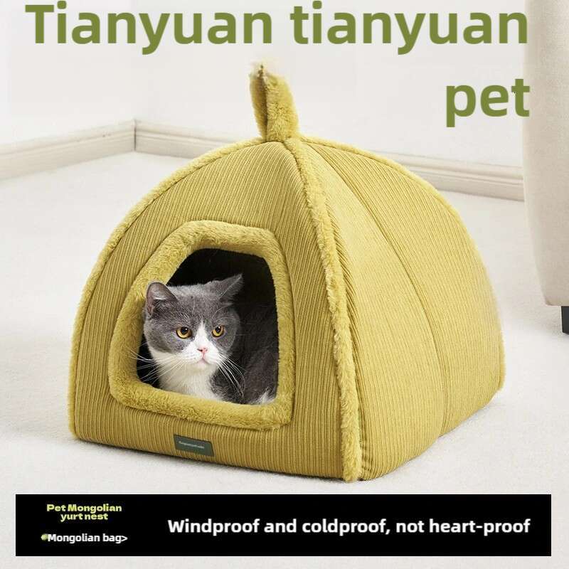 Winter Warm Enclosed Cat Bed with Sturdy Design for Long Lasting Comfort No Sagging or Bottom Touch