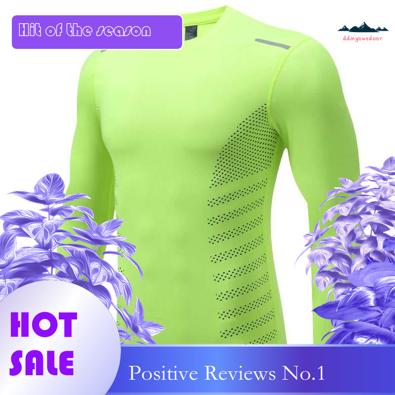 Ddmyoutdoor China Domestic Run Training Long Sleeves Men Bodybuilding Workout Tee Breathable Gym Print Fashion Nylon Compression Shirts