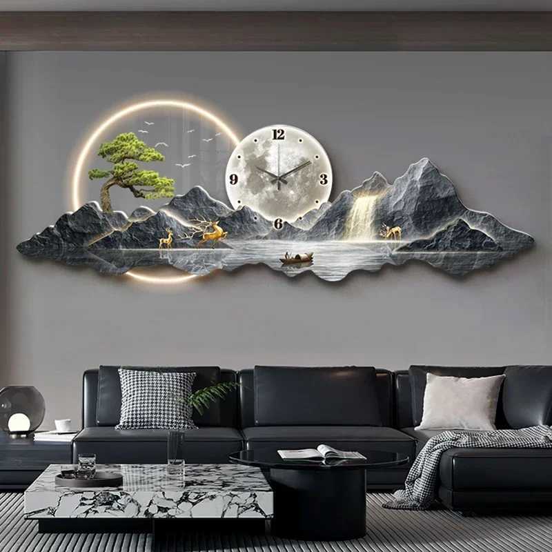 Wall Clocks Design Wall Clocks Living Room Led Aesthetic Minimalist Wall Watch Silent Fashion Nordic Horloge Murale Home Decoration H250116