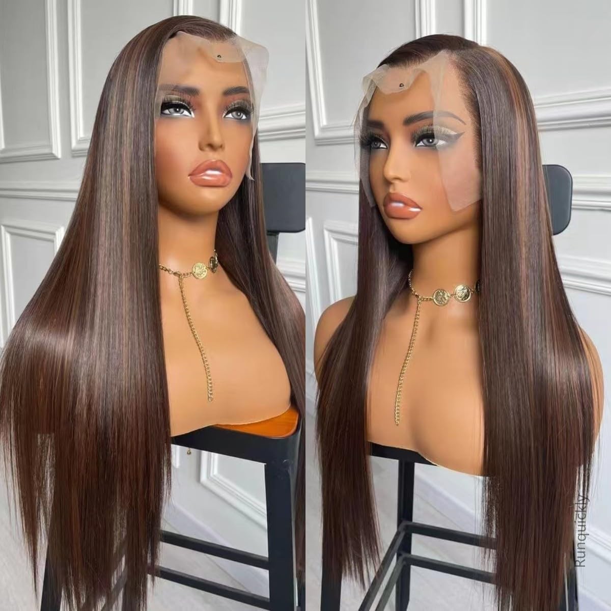 13x4 Lace Front wig Natural Look Like human hair Wigs glueless preplucked wigs natural organic fiber Wig Deep Wave wig Dark Root Silky wigs Blonde gol