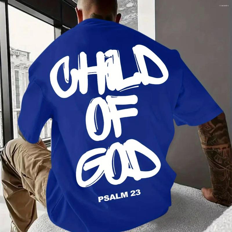 Men's T Shirts Religious Comfort Psalm Graphic Print Tee Shirt For Men Casual Short Sleeve T-Shirt Outdoor Activities