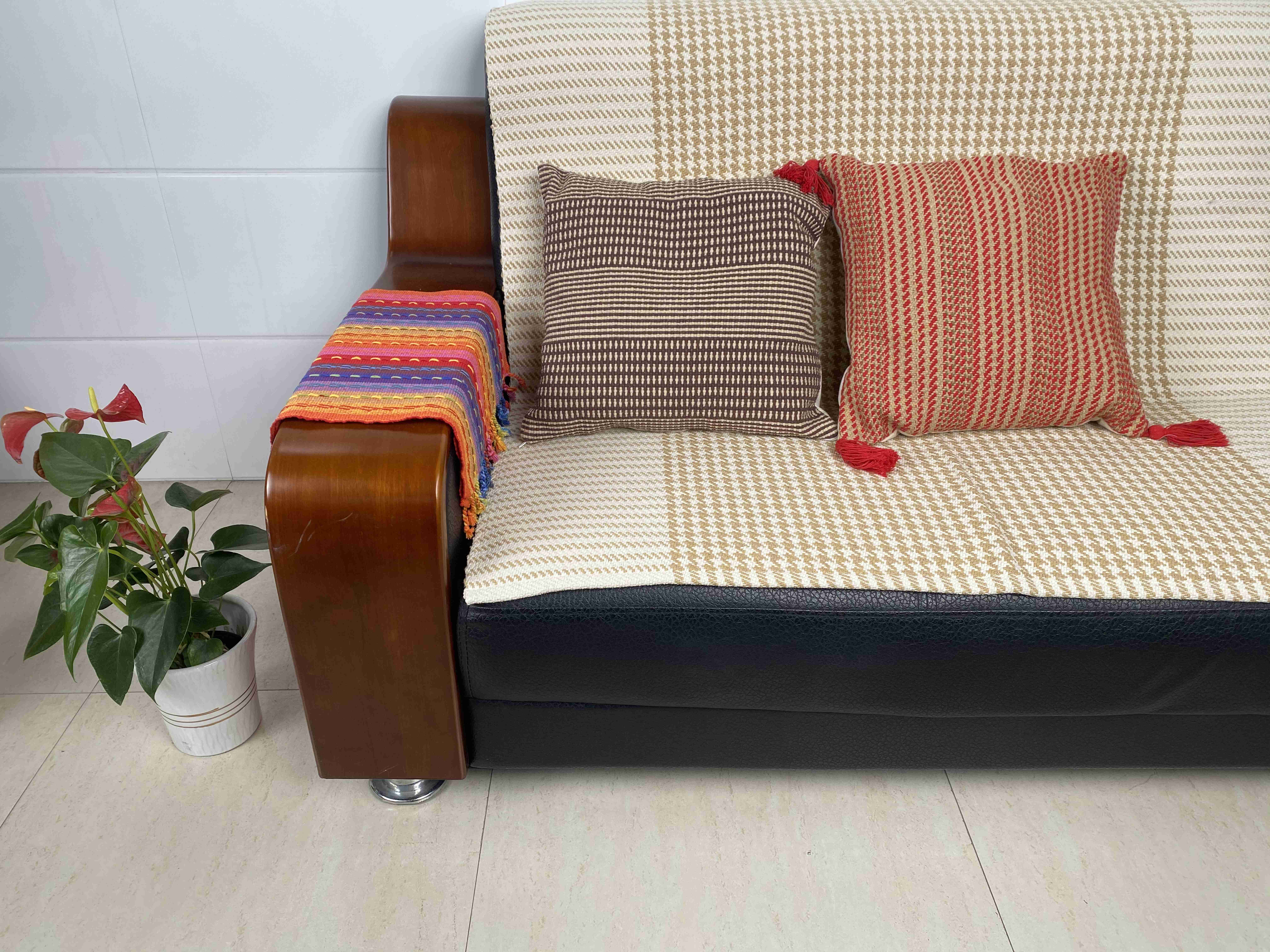 Natural Textured Fabric Cushion Covers Stylish Addition for Your Comfortable Living Space