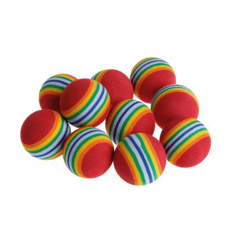 10 pieces of colored cat toy balls Interactive cat toys Chewing rocker scratches Natural foam ball training pet supplies Y250412