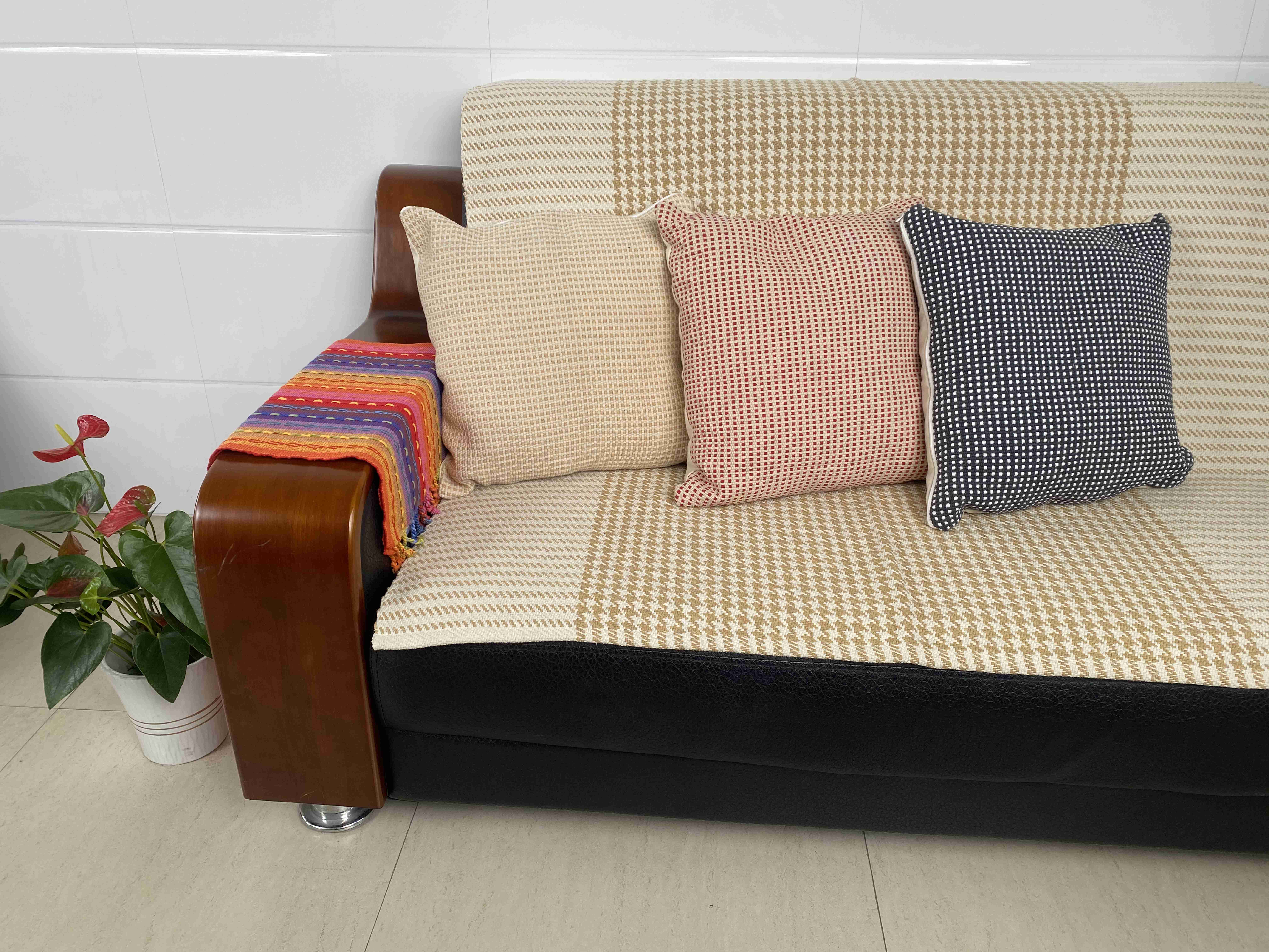 Versatile Living Room Fabrics - Durable Textured Finish Pillows for Home Decor