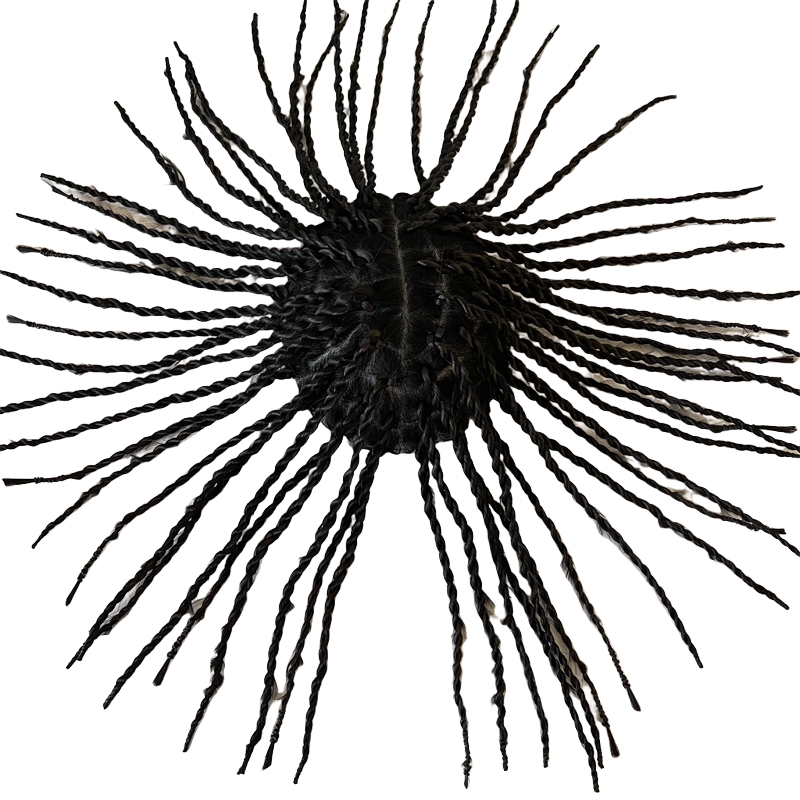 10 Inches Indian Virgin Human Hair Replacement Twist Braids BIO Toupee Front Lace Unit for Black Men