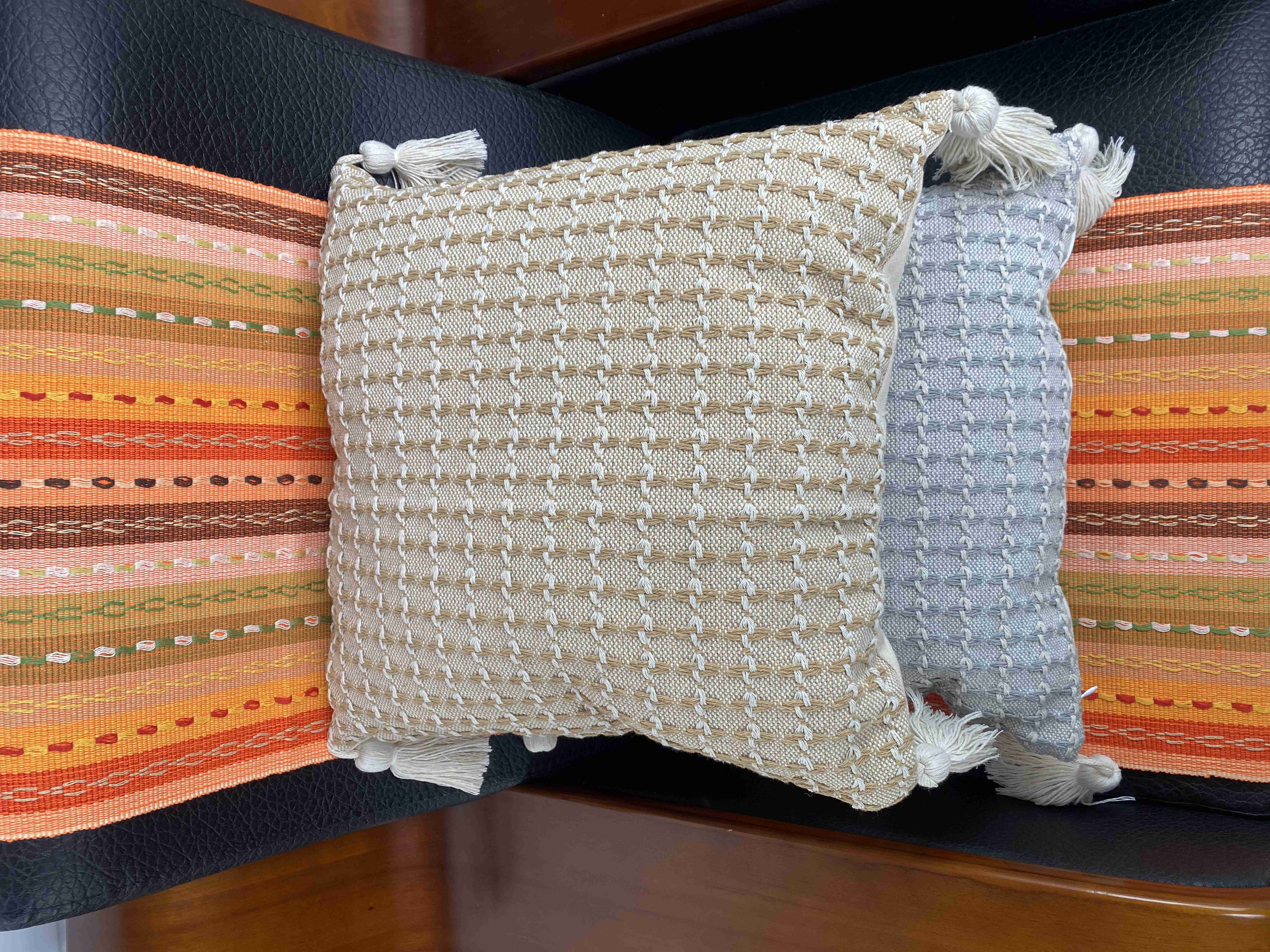 Living Room Essentials Breathable Fabric Cushions with Handwoven Design