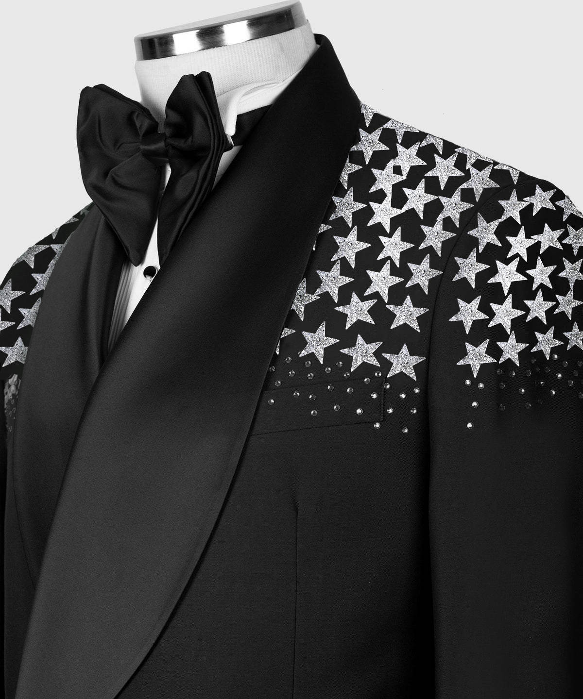 Formal Wedding Tuxedos Beaded Star Men Suit Shawl Lapel 2 Piece Set Jacket Pants Fashion Groom Business Blazers Customized