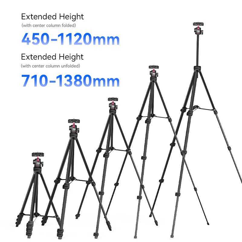 Ulanzi TT51 Portable Tripod Universal Camera Phone Lightweight Stand 450-1380mm Tripod with Floding Phone Clip Z250116