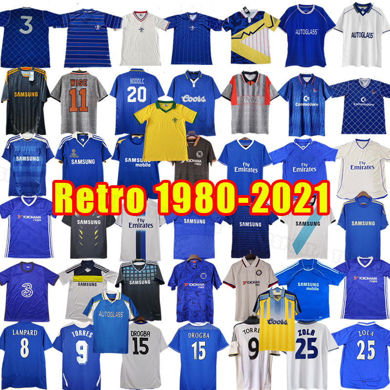 Chelsae Classic Retro Drogba Torres CFC Soccer Jersey Lampard Football Shirt vintage Crespo COLE ZOLA Vialli 2000 2001 2003 2005 2008 2011 2012 Mata 1998 1999 1989 19