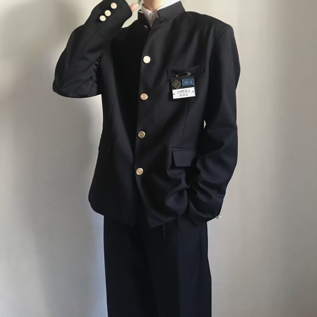 D31Elegant Stand Collar Suit Jacket with Traditional Japanese Design for Educational Wear