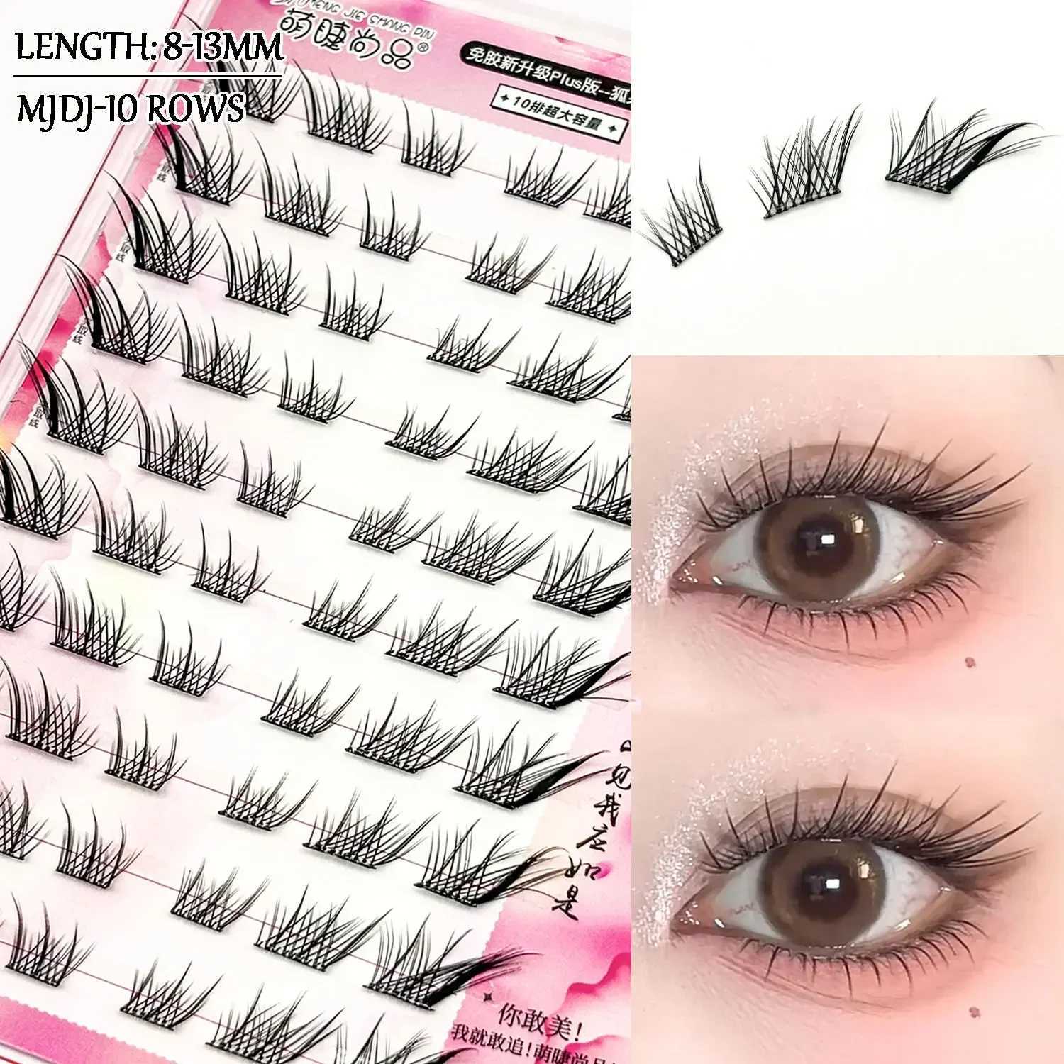 5D Fox Fluffy False Eyelashes Noglue Eyelashes Glue Strands Eye Lashes Natural DIY Lashe Clusters Adhesive Eyelash ExtensionsXJ250116