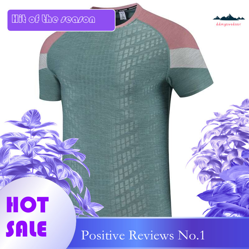 Ddmyoutdoor China Domestic Men Gym Tshirt Fashion Joggers Bodybuilding Silk New Short Sleeves Streetwear Casual Outdoor Sport Fast Dry Breathable Tee