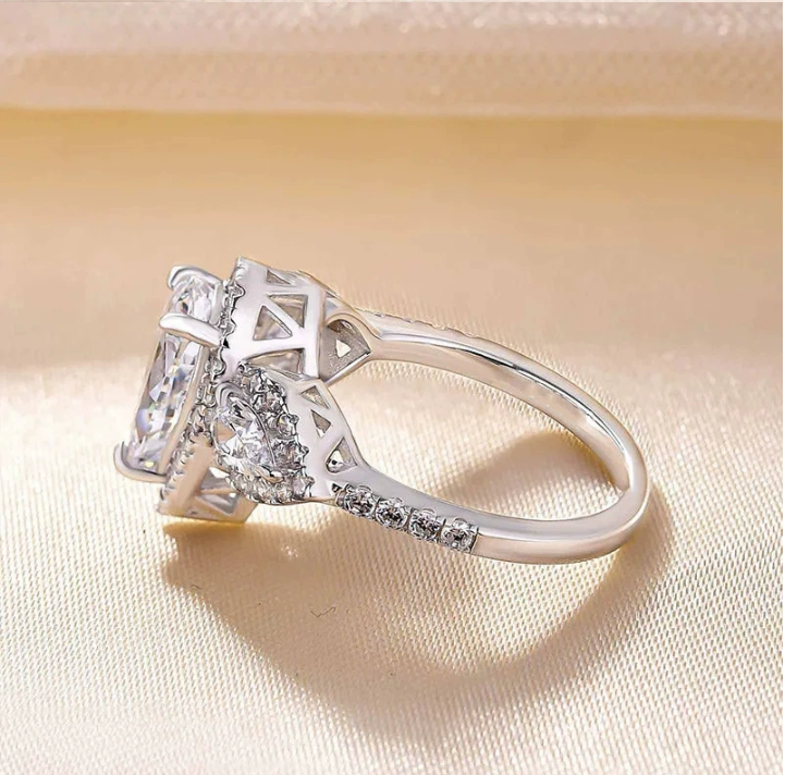 Brand Wedding Rings Luxury Jewelry 925 Sterling Silver Water Drop 5A Zircon CZ Diamond Designer Gemstones Party Elegant Gorgeous Lady Women Engagement