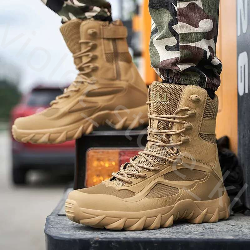 Men Tactical Boots Autumn Special Forces Field Man Boot Lightweight Outdoor Non-Slip Waterproof Shoes Zapatillas Hombre 548