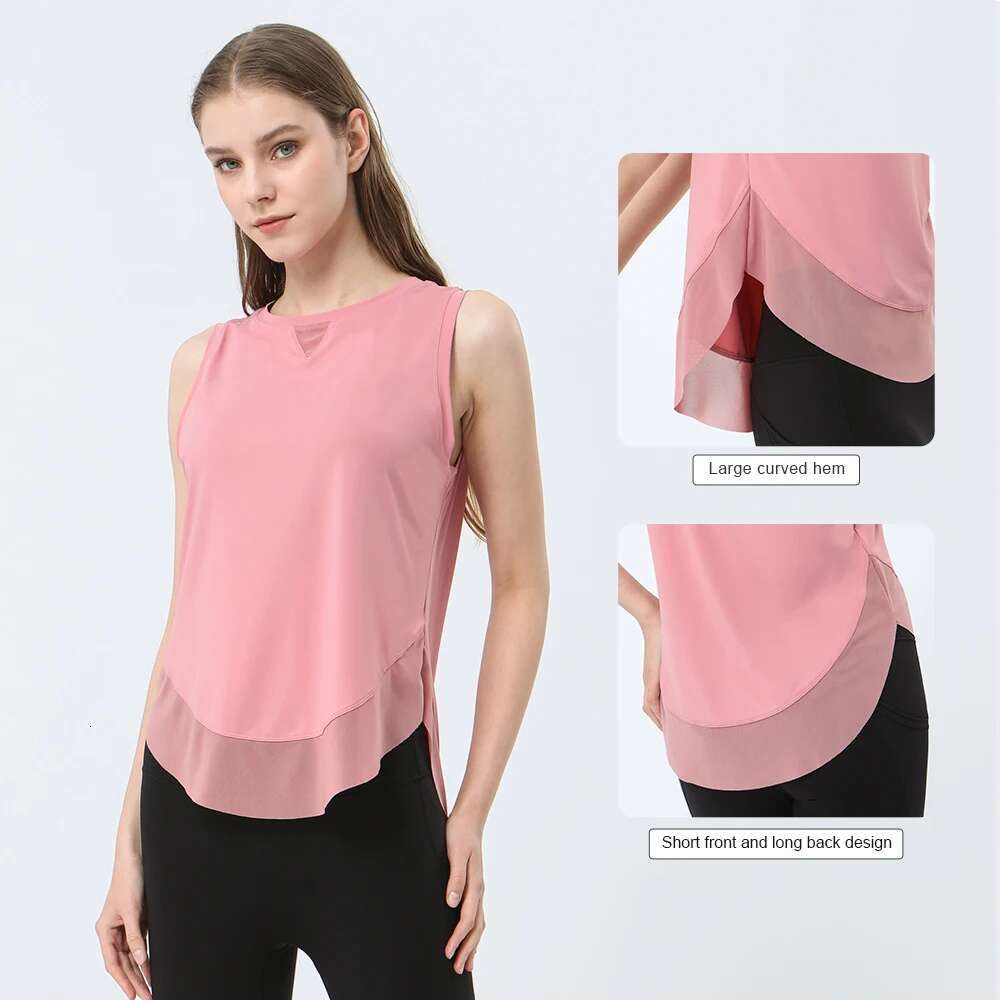 Summer Breathable Mesh Yoga Vest Women Fiess Sports Tank Top Sleeveless Gym Shirt Workout Outdoor Running Clothes