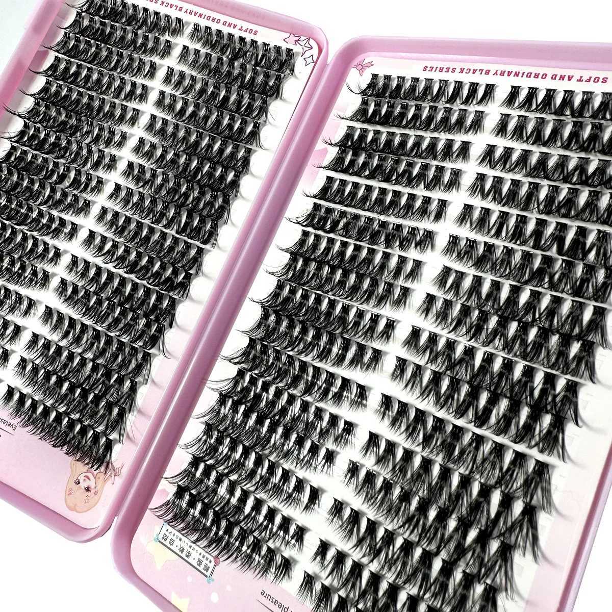 Left+Right Eye Lash Extension Cat/Fox Eye Effect Lash Single Clusters 3D Wispy Natural Looking DIY Segmented Eyelash ExtensionsXJ250116