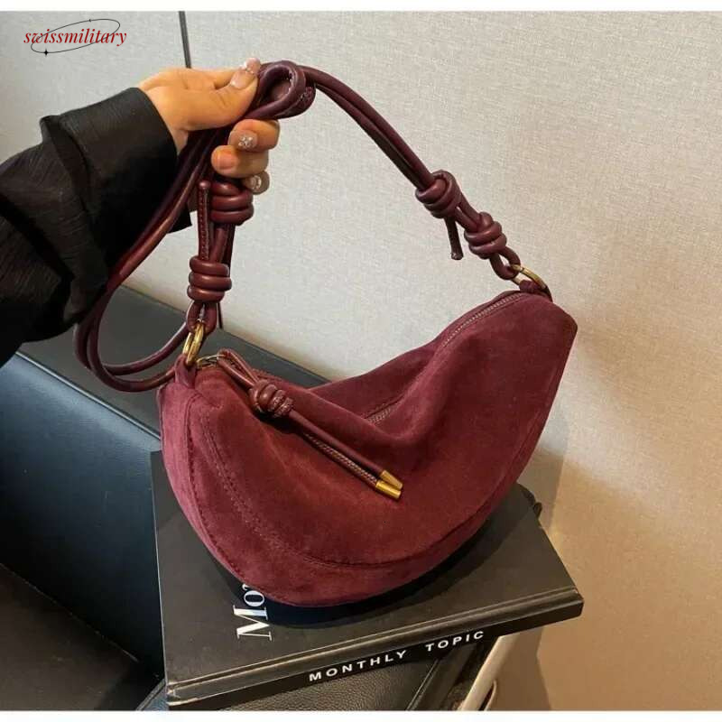 Faux Super Popular Niche Suede for Women New Crossbody Single Shoulder Bags Underarm Dumpg Bag swissmilitary