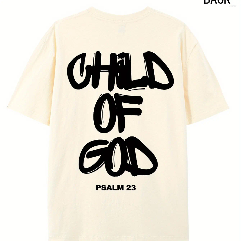 Men's T Shirts Religious Comfort Psalm Graphic Print Tee Shirt For Men Casual Short Sleeve T-Shirt Outdoor Activities