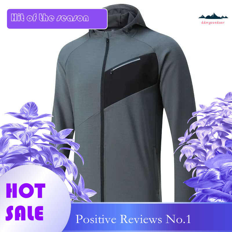 Ddmyoutdoor China Domestic Fashion Jackets Men Zipper Pockets Climbing Hiking Outdoor Hoodie Jogging Gym Sports Breathable Workout Coat