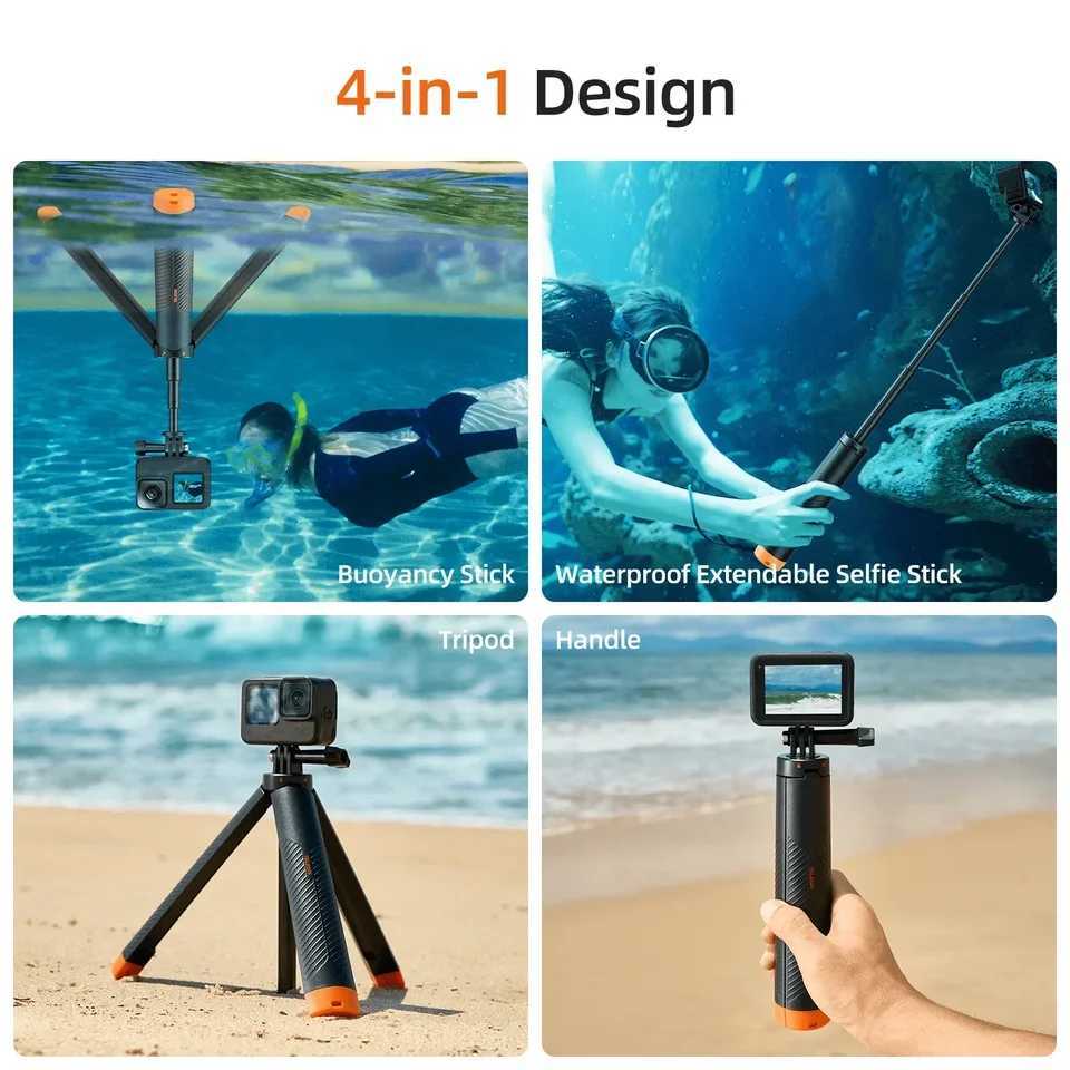 TELESIN Floating Selfie Stick with Tripod for Hero13 12 11 DJI OSMO Action Insta360 Lightweight Waterproof Mount for Vlog Z250116