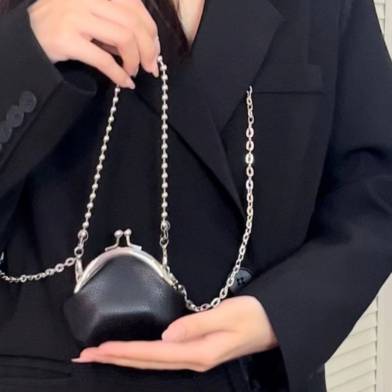 Chic Micro Chain Wallet Trendy Small Handbag with Detachable Strap