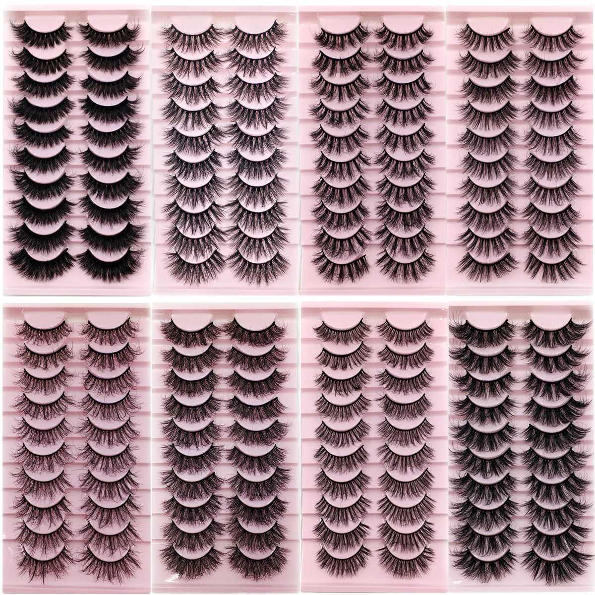Lashes 2/10 Pairs DD curl Russian Strips Lashes Faux Mink Lashes 3D Mink Lashes For Eyes Natural False Lashes Eyelash ExtensionsXJ250116